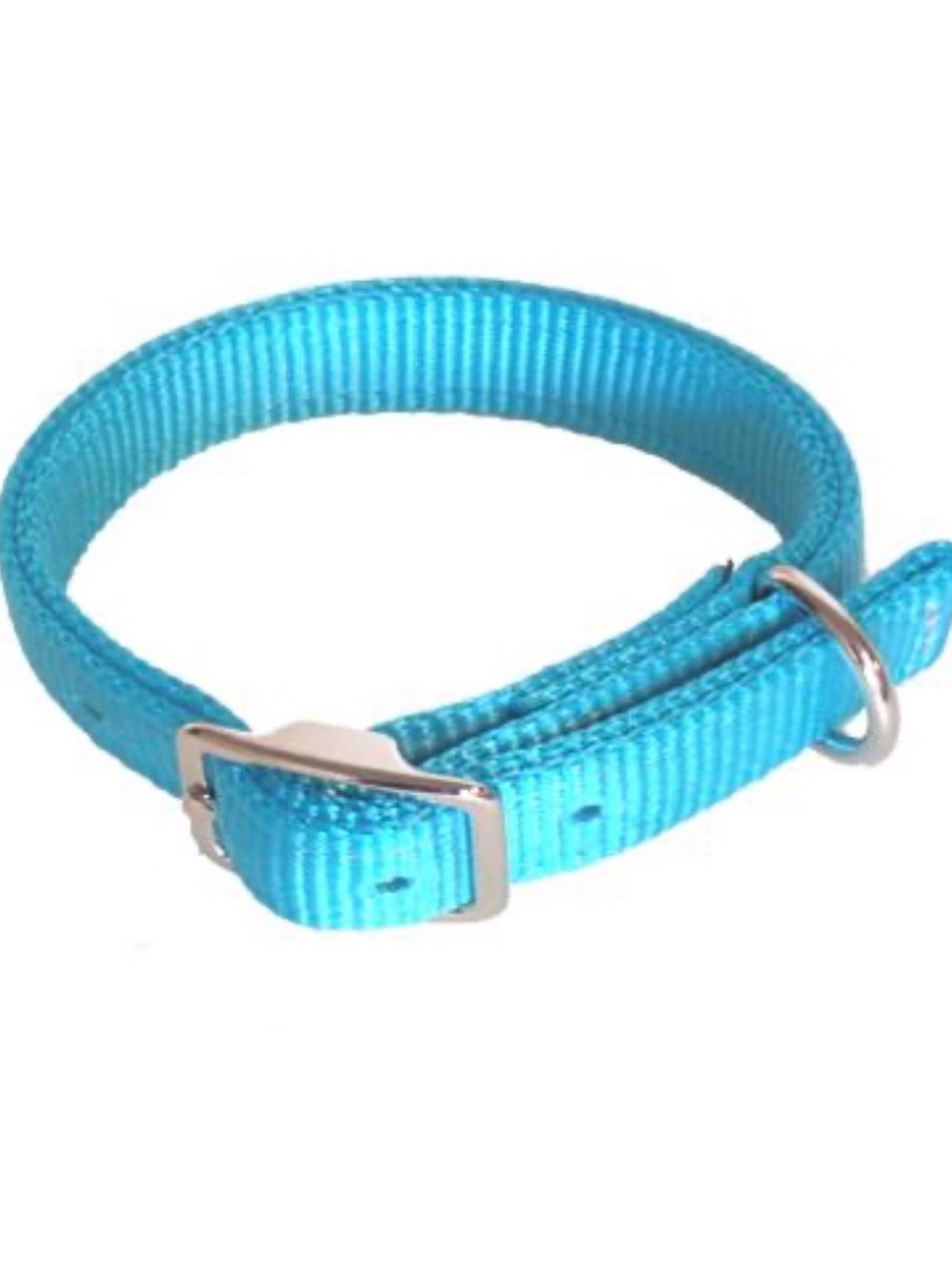 DOG COLLAR, DOUBLE-PLY PREMIUM 1” NYLON Nickel Hardware EUC